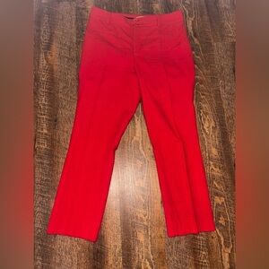 Anthropologie The Essential Slim Red Jacquard Size 8